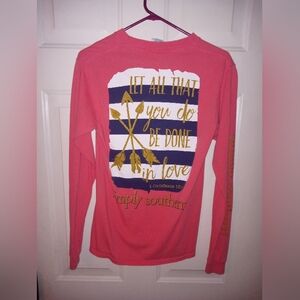 Simply Southern Collection Long sleeve Tee 1 Corinthions 16:14 Size Small 🩷